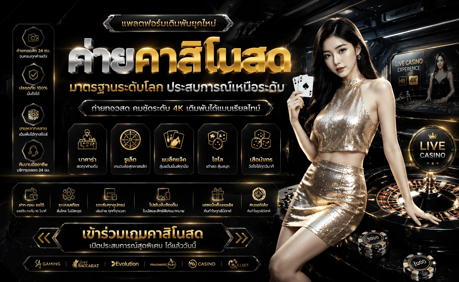 คาสิโนออนไลน์บาคาร่าสดถ่ายทอดสดบน LUCKY GO168